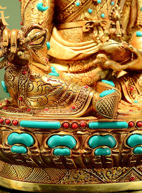 带彩珠铜鎏金工艺家居摆件