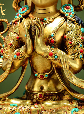 铜鎏金铜器铜雕像摆件7寸/10寸