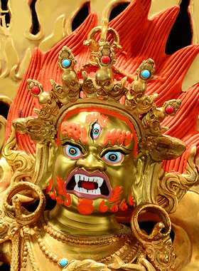 家用桌面铜鎏金雕花铜像工艺摆件