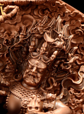 藏村家用桌面紫铜装饰铜像摆件