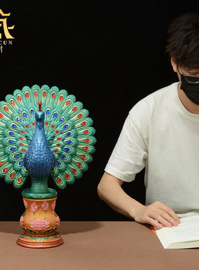 藏村树脂彩绘桌面酒柜装饰品摆件