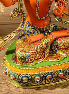 藏村铜鎏金藏式客厅工艺品摆件