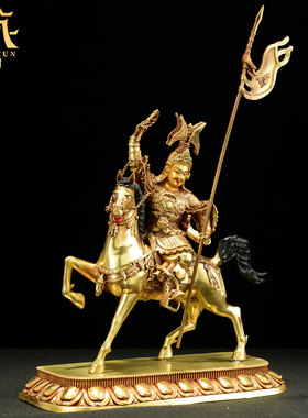 藏村铜鎏金雕花藏式摆件7寸雕像