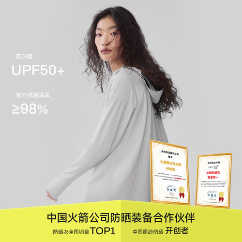 【赵露思同款】茉寻手套款防晒衣原纱冰钛夏季透气指洞款凉感外套 - 图0