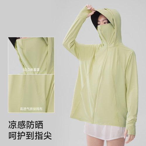 【赵露思同款】茉寻手套款防晒衣原纱冰钛夏季透气指洞款凉感外套 - 图1