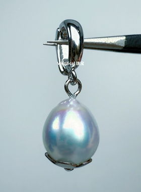 镜面琉璃光海水真多麻大水滴极强光珍珠吊坠万能扣