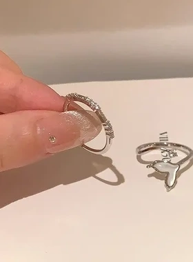 戒指高级感设计手饰品轻奢女设计小众精致独特开口食指戒鱼尾