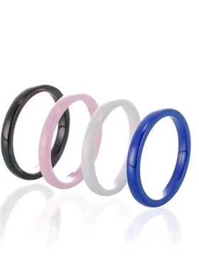 戒指简约3mm太空指环氧化锆陶瓷情侣戒黑白陶瓷陶瓷