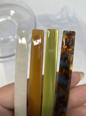 新款清爽果绿色珠光白一字夹弹簧发夹马尾夹中短发半发细夹子