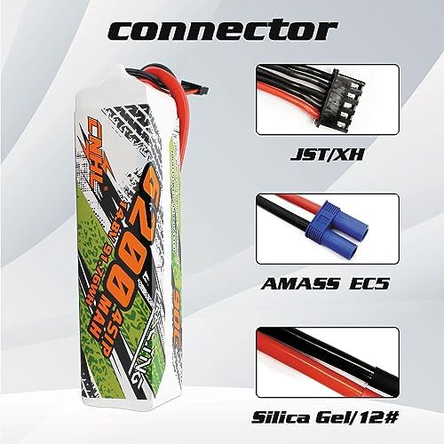 CNHL 6200MAH 14.8V 4S 90C LIPO Battery with EC5 Plug for RC - 图0