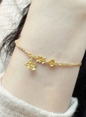 新款桂花手链精致手饰品四叶草女2024同款一件流苏金色