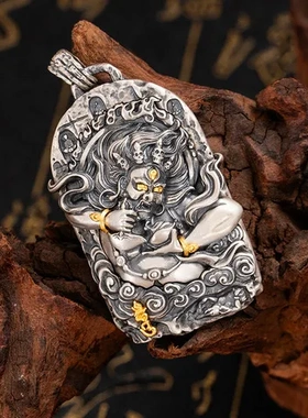 藏传吊坠精工大黑天挂件民族风泰莉国潮设计钥匙扣包包黑财神