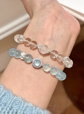 魔盒手链原创设计拉长石手串女蓝月光石手串高级感女海蓝宝人造