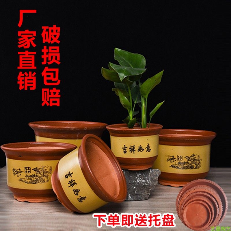 高档陶瓷阳台花盆梅花盆粗陶兰花盆盆景花盆特大家用桌面紫砂花盆,淘宝优惠券,粉丝福利购,淘宝优惠卷
