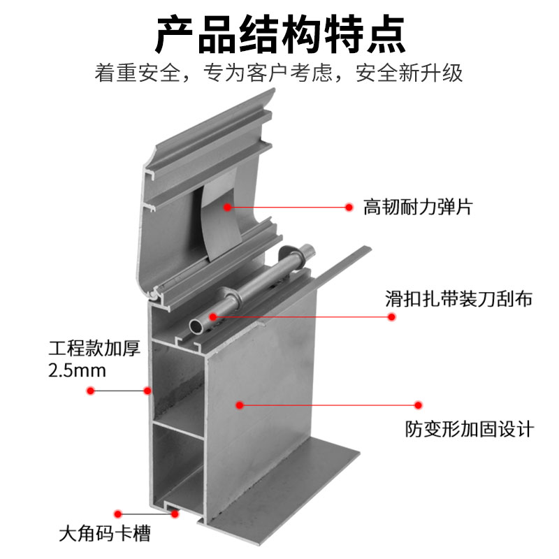 拉布灯箱型材户外商场广告牌卡布灯箱型材工程投标铝合金型材定制 - 图0