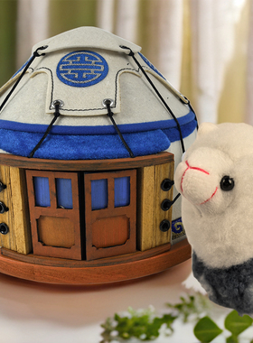 金色圣山蒙古包模型摆件手工制作