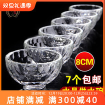 Tibetan Supplies White Crystal Water Supply Cup Water Bowl 8 cm Crystal Bowl Set