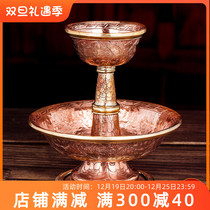 Nepal pure copper protective cup red copper handcarved flower protection cup room for the Buddha protection cup pure copper small number