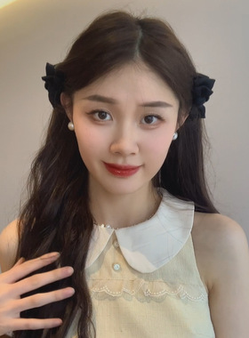黑色结抓夹2026新款甜美气质小号女侧边前额刘海发夹头饰发饰