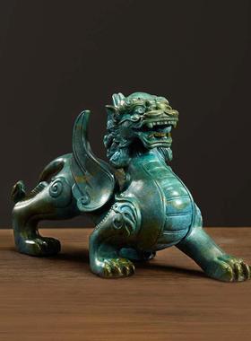 黄铜貔貅摆件 玄关客厅招财貔貅铜工艺品摆件 店铺开业家居装饰品