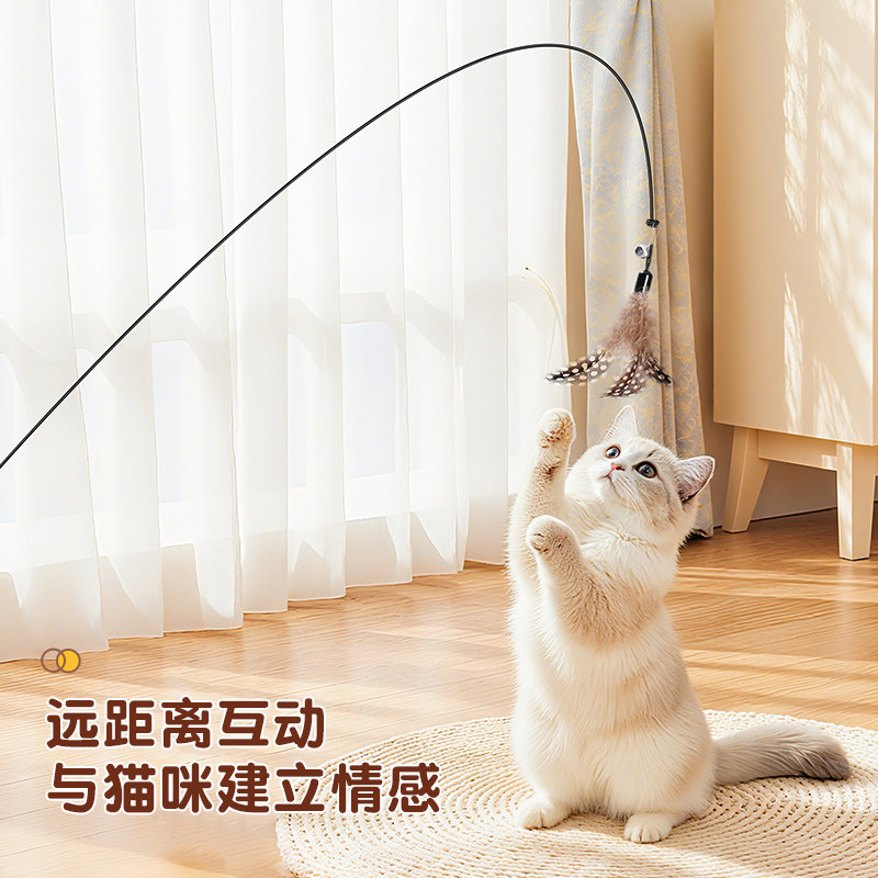 逗猫棒猫咪玩具自嗨解闷宠物小猫赛级长杆替换头幼猫羽毛耐咬用品,淘宝优惠券,粉丝福利购,淘宝优惠卷