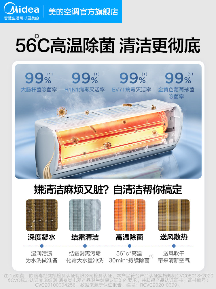 美的大1.5匹p酷金冷暖两用空调 美的建园空调