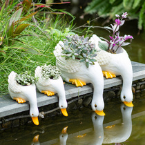 Cute Duck Multi Meat Flower Pot Living Room Balcony Decorated Outdoor Patio Placement Creative Drinking Water Animal Small Floral