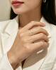 999 sterling silver ultra-fine flat handmade twist ring for women Korean style trendy personalized ring ring limited edition