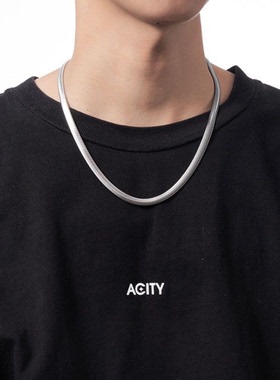 钛钢蛇骨链男士不掉色