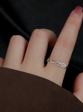 925纯银素圈戒指女食指开口戒指环小众自律尾戒2025个性轻奢甜美