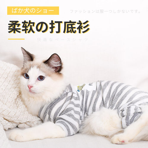 小猫咪衣服宠物泰迪睡衣蓝猫幼猫网红春夏季可爱小狗狗防掉毛服装 - 图3
