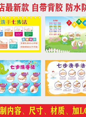 七步洗手法墙贴幼儿园医院专业标