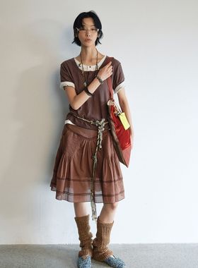 [识时]新品多巴胺配色多彩琉璃中性风潮流手工串珠项链配件V9452