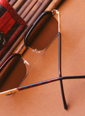 水晶中老年风茶色天然石头镜