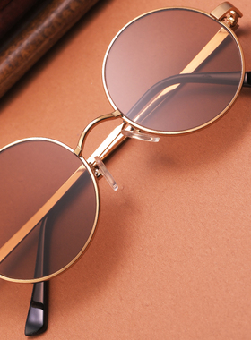 5cm直径全框圆形太子镜天然水晶石头镜防紫外线太阳镜男女通用款