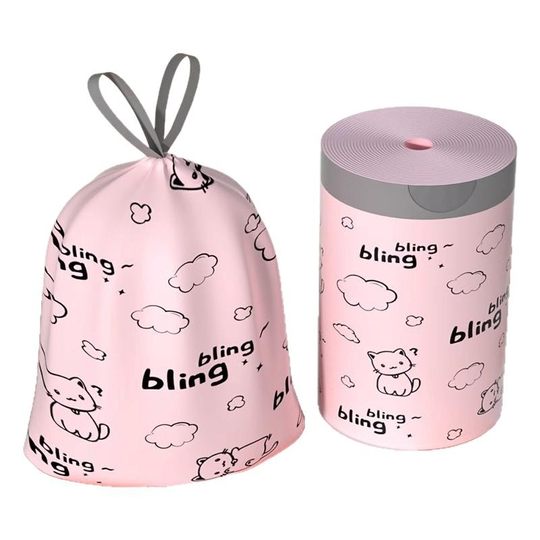 Printed garbage bag for home use thickened portable drawstring