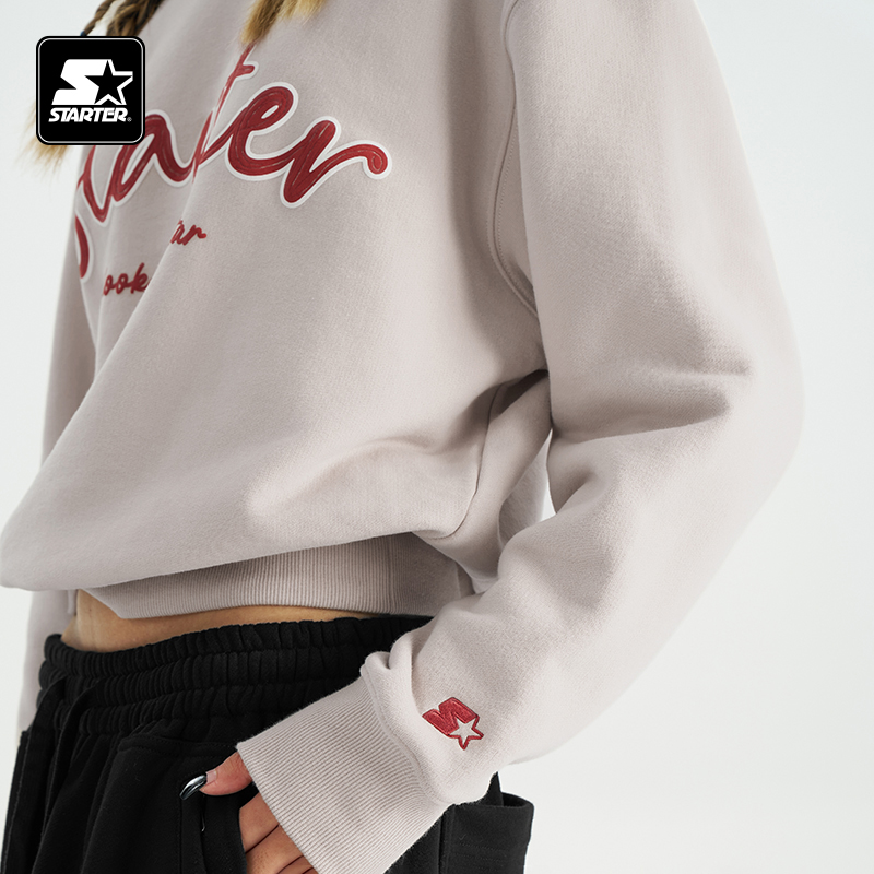 STARTER卫衣夏季女商场同款宽松保暖休闲通勤字母印花圆领上衣 - 图3