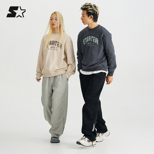 STARTER针织长裤秋冬款宽松保暖休闲运动休闲男女同款卫裤长裤 - 图2
