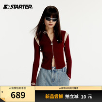 STARTER) Woolen sweatshirt womens 24 years spring new sport sweater 100 hitch a round neckline shorts short