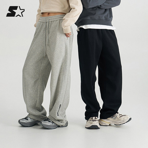 STARTER针织长裤秋冬款宽松保暖休闲运动休闲男女同款卫裤长裤 - 图1