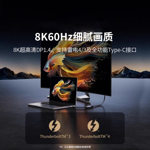 绿联Typec转DP1.4转接头8K适用MacBookM4mini电脑mate70雷电4/3接口笔记本扩展外接4K母口显示器USBC拓展坞 - 图0