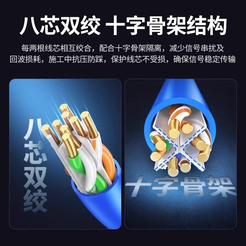 绿联六类网线千兆超6高速铜芯室内外POE安防网络线双屏蔽家用整箱_虎窝淘