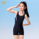 Girls one-piece swimsuit mid-large children professional training swimsuit