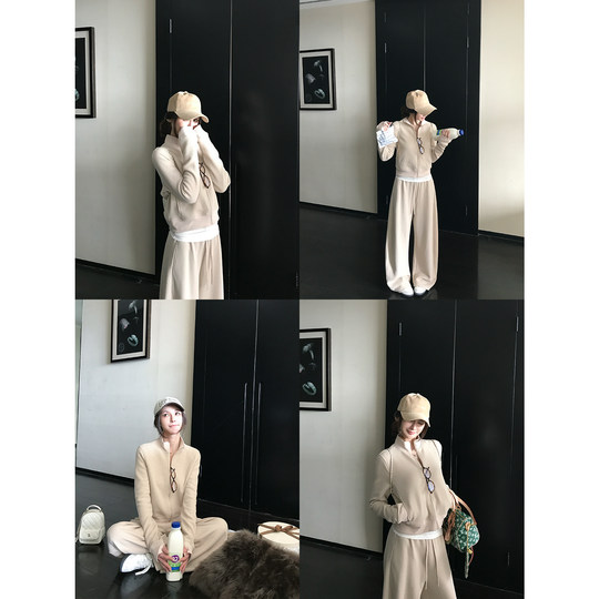 SKK all-in-one velvet waffle texture old money sweatshirt