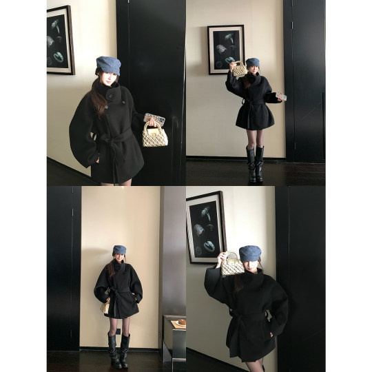 Skk Store 镇店金敏喜大衣2.0 黑标100澳羊毛双面呢大衣毛呢外套