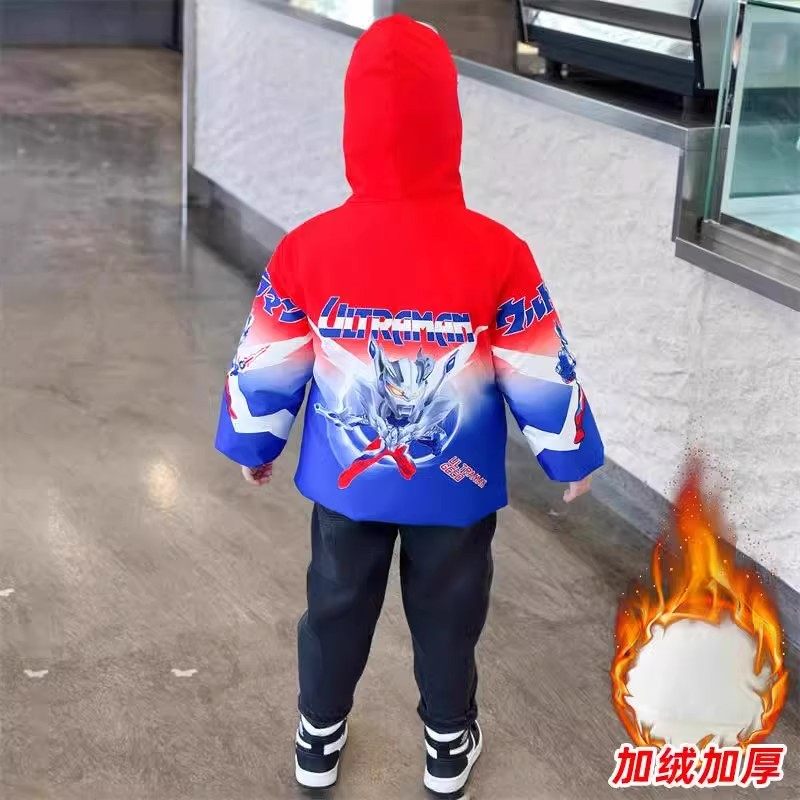 奥特曼衣服冬季保暖外套派克棉服儿童棉衣加绒加厚男童2025年新款,淘宝优惠券,粉丝福利购,淘宝优惠卷