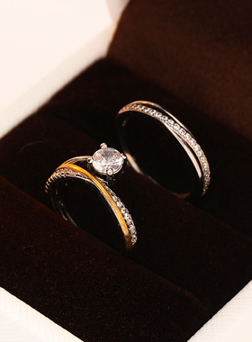 结婚对戒钻戒婚礼仪式用情侣戒指