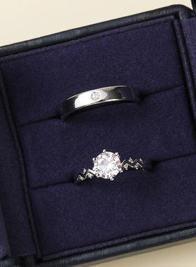 仿真钻戒情侣假钻戒指一对结婚