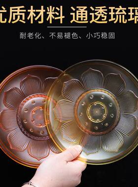 沐恩胶琉璃果盘莲花供盘家用水果贡盘果碟佛具厂家