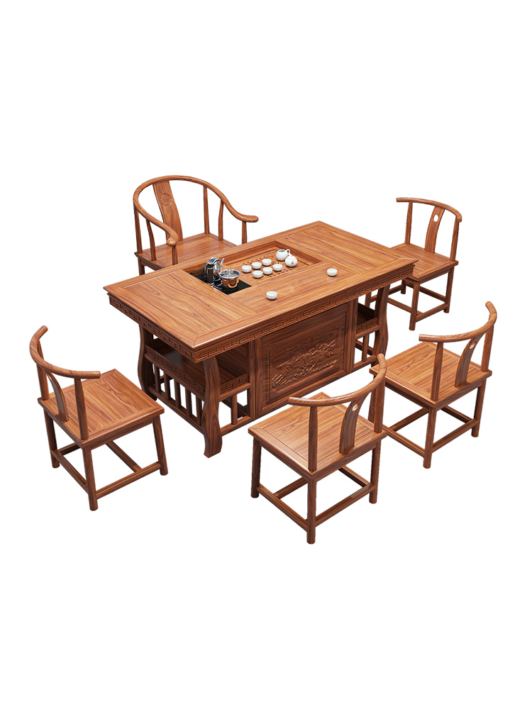 茶桌椅组合实木新中式阳台家用办公功夫喝泡茶台茶几茶具套装一体多图3
